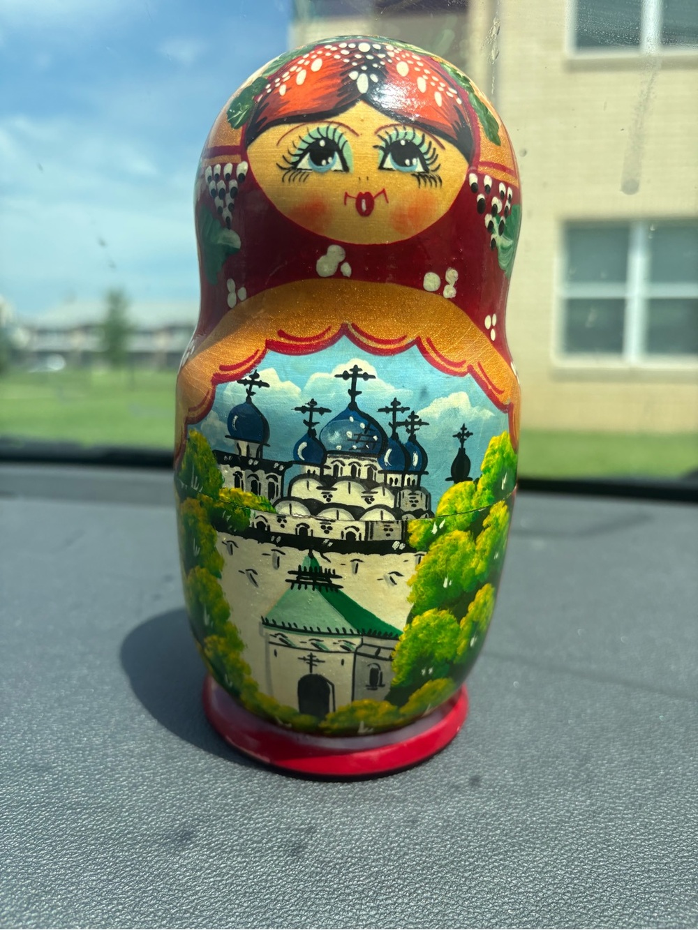 Hand-Painted Russian Nesting Doll Matryoshka - Red & Gold